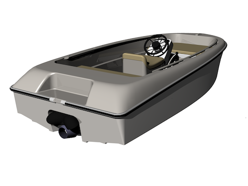 render of an electric tender / dinghy